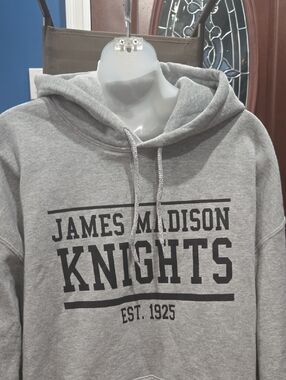James Madison Knights Dryblend Gray Hoodie, Large